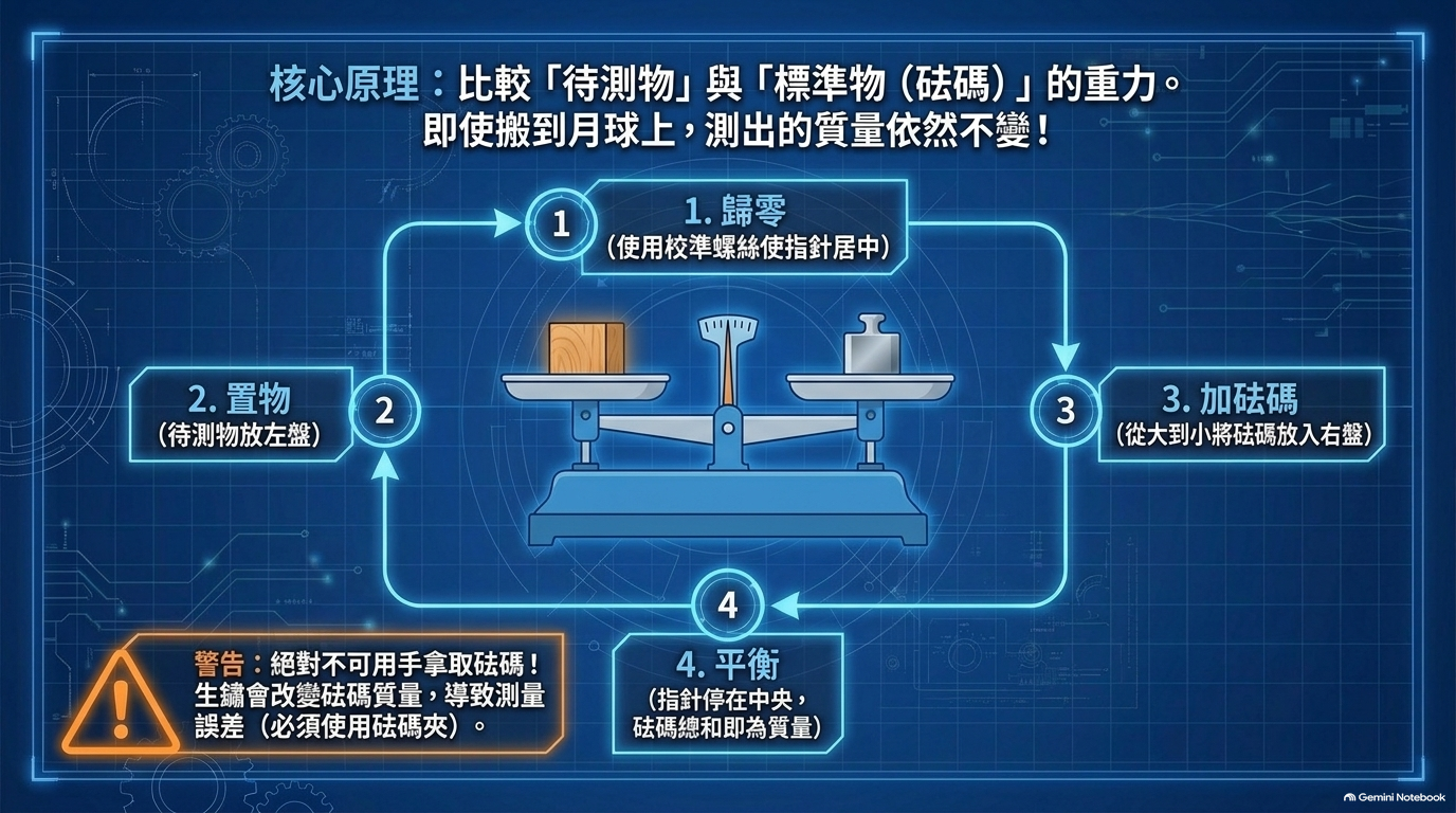 圖卡 H｜上皿天平操作